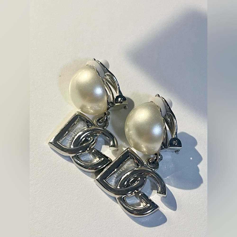 DOLCE & GABBANA Gunmetal Clip-On Earrings